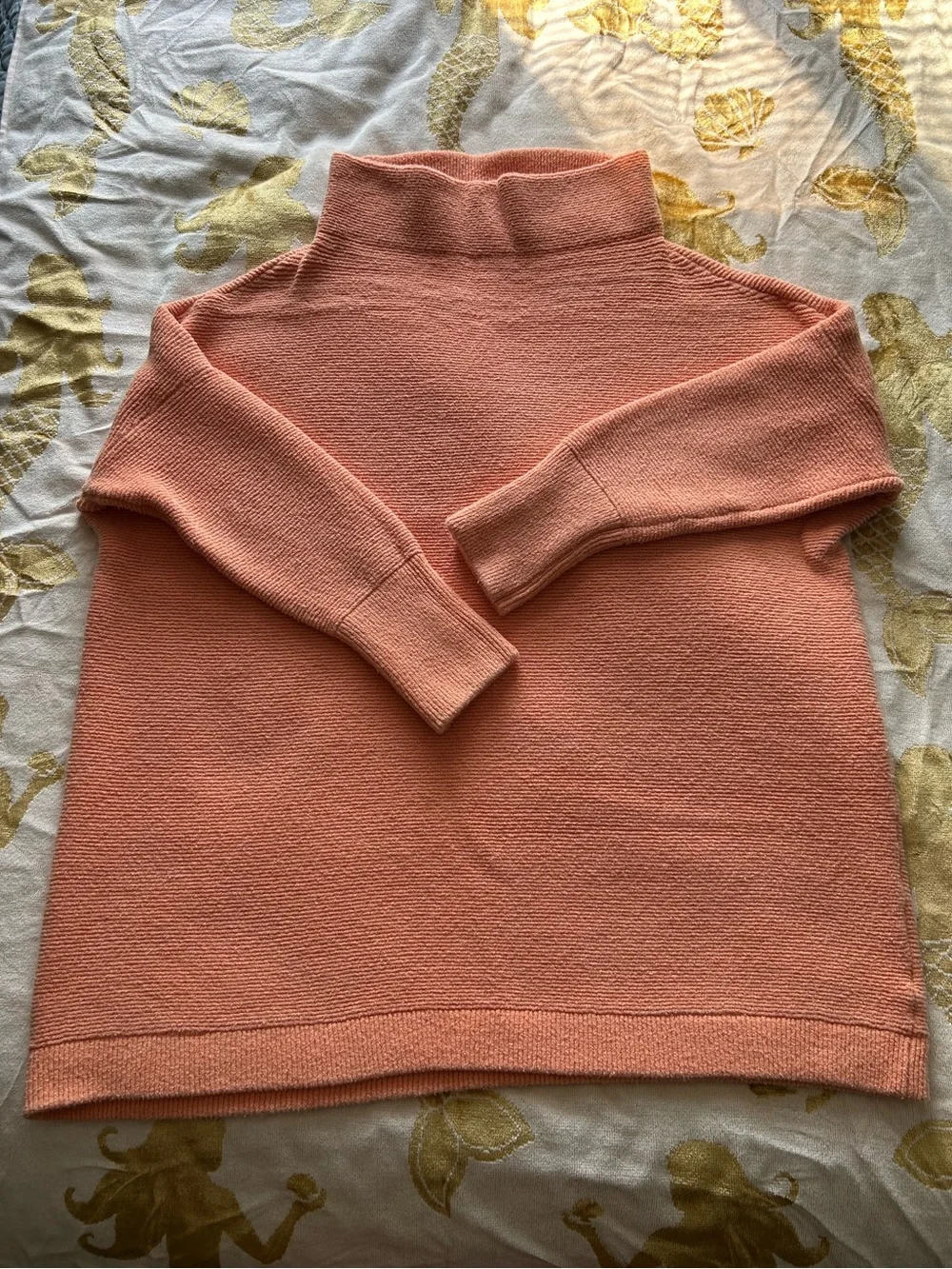 FREE PEOPLE Ottoman Sweater - Orange / Sherbert - Size Medium - Slouchy / comfy